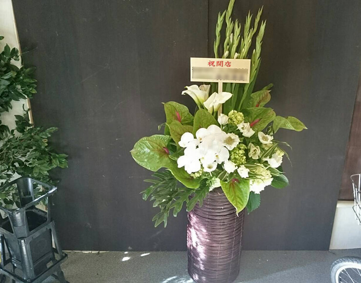 世田谷区 美容室様の開店祝い 高さのある花