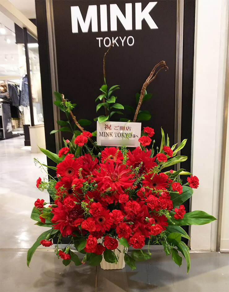 ラフォーレ原宿 MINK TOKYO様のPOP UP SHOP 開店祝い花