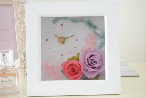 渋谷区 周年祝いの花 プリザーブドフラワー花時計