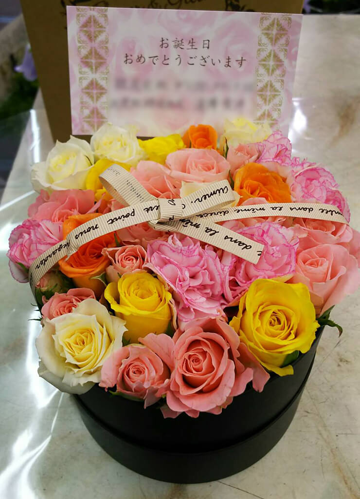 川崎市 誕生日プレゼントにboxフラワーアレンジ