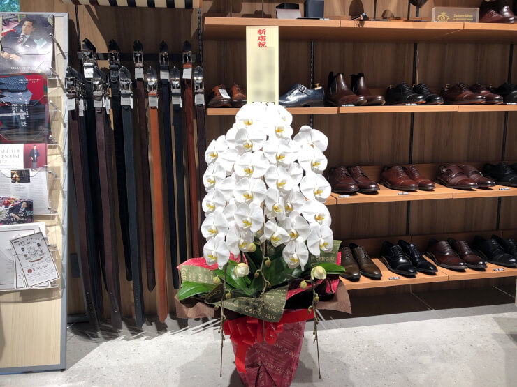 ONLY PREMIO TOKYO有楽町店様の開店祝い胡蝶蘭三本立ち