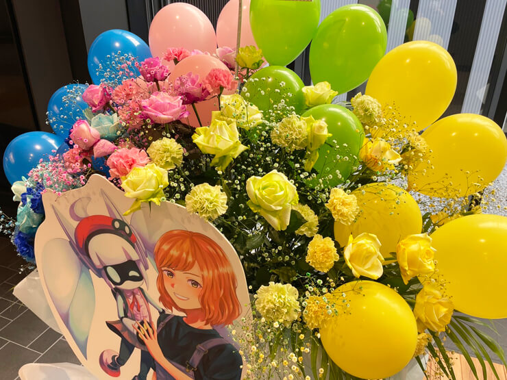 ゆきりぃやまる まるこ様の コンパスフェス 5th Anniversary 出演祝いフラスタ Aichi Sky Expo フラスタ 楽屋花 はなしごと