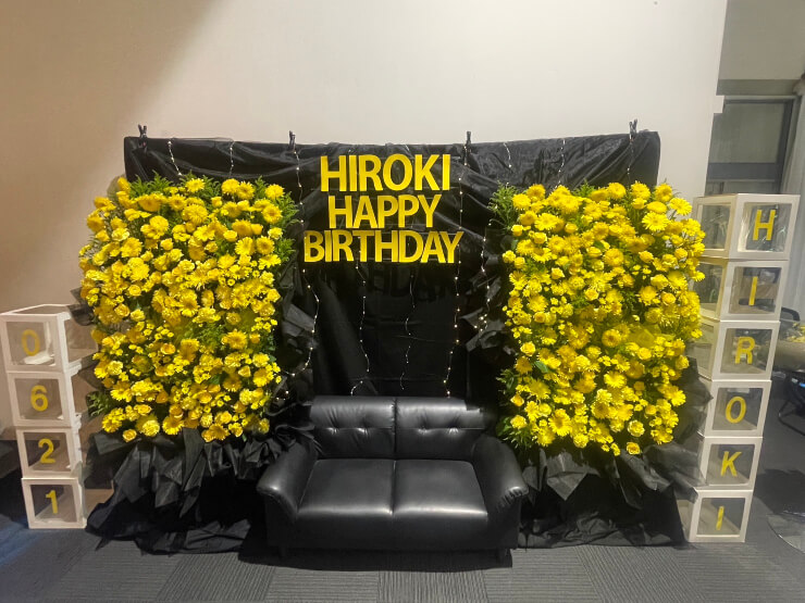 ボクとキミ HIROKI様の生誕祭祝い3基連結フラスタ×2 &花束 @VERSUS東海ホール・名古屋