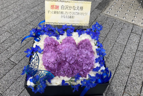 22/7 白沢かなえ様の卒業ライブ公演祝い花 紫チューリップモチーフBOXアレンジ @Zepp Haneda(TOKYO)