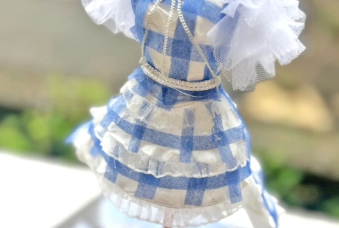 日向坂46 金村美玖様のリアルミーグリ祝い花 衣装再現プリザーブドフラワーミニトルソーアレンジ @京都パルスプラザ