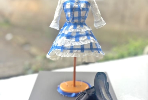 日向坂46 松田好花様のリアルミーグリ祝い花 衣装再現プリザーブドフラワーミニトルソーアレンジ @幕張メッセ