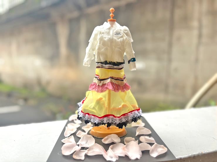 櫻坂46 守屋麗奈様のリアルミーグリ祝い花 衣装再現ミニトルソーアレンジ @幕張メッセ