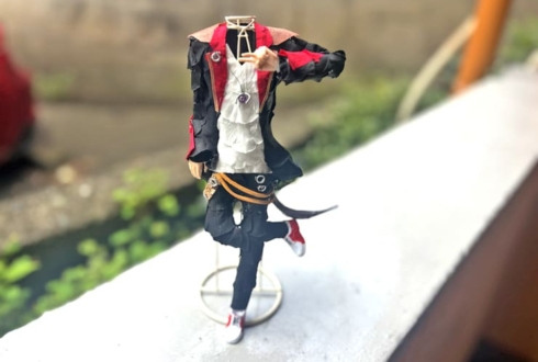 伏見ガク様の伏見ガクエスト公演祝い花 初期衣装再現プリザーブドフラワーミニトルソーアレンジ @愛知県芸術劇場 【花屋店頭展示】