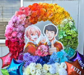 風神RIZING！ 若草あおい様 酒井広大様のライブ公演祝いグラデーションリースフラスタ @GARDEN新木場FACTORY