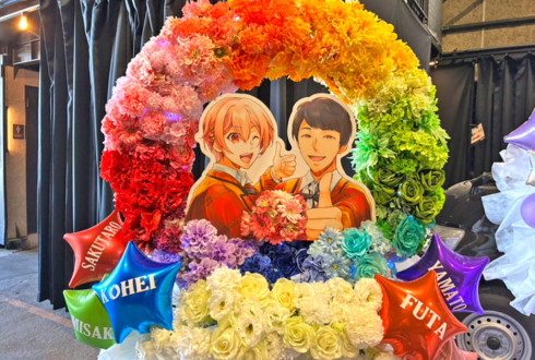 風神RIZING！ 若草あおい様 酒井広大様のライブ公演祝いグラデーションリースフラスタ @GARDEN新木場FACTORY