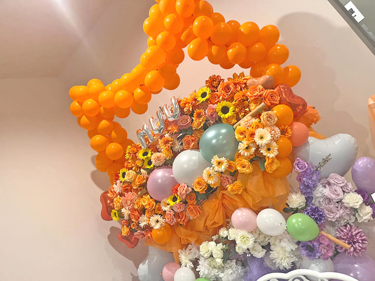 むー様の生誕祭祝いネコ型バルーンリース連結フラスタ @西永福JAM