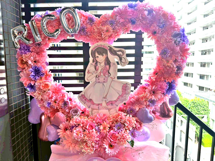 りこ様の5周年イベント開催祝いハートリースフラスタ @メイドカフェ マジカルツインテール