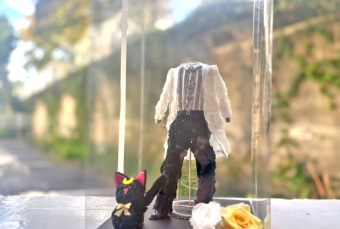 沖なつ芽様の誕生日祝い花 衣装再現プリザーブドフラワーミニトルソーアレンジ 【事務所お届け #ヲモヒヲカタチニプラス 】