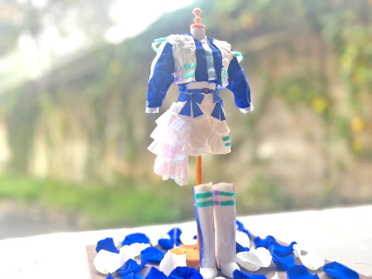 LEVEL7 LINO(月海りの)様の生誕祭祝い花 衣装再現プリザーブドフラワーミニトルソーアレンジ @GOTANDA G6