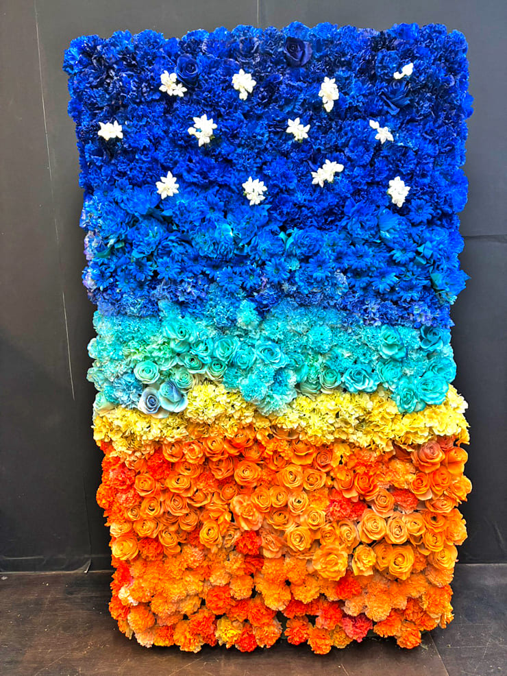 日向坂46 河田陽菜様の卒業ライブ公演祝いフラスタ 花壁・フラワーウォール @国立代々木競技場 第一体育館