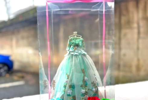 【 #ヲモヒヲカタチニプラス 】日向坂46 松田好花様の卒業祝い花 衣装再現プリザーブドフラワーミニトルソーアレンジ @京都市勧業館 みやこめっせ【ご自宅展示】