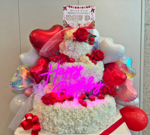 羽多野渉様のファンミーティング開催祝いバースデーフラワーケーキフラスタ @全電通労働会館