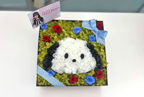 Rain Tree 新野楓果様の握手会開催祝い花 ポチャッコモチーフプリザーブドフラワーBOXアレンジ @TFTホール
