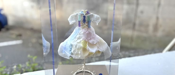 アルシュシュ 双葉詩穂役 平塚紗依様の #Rst_10thAnniv ライブ出演祝い花 衣装再現ミニトルソーアレンジ @川口総合文化センターリリア・フカガワみらいホール