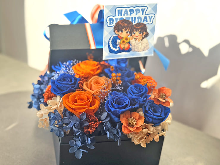 FLOP FLOW 悠哉様の生誕祭祝い花 プリザーブドフラワーBOXアレンジ @NAYUTA BLD ( ナユタビル )